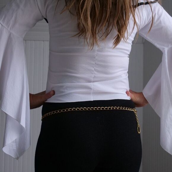 Vintage Harwill NY Faux Pearl Chain Belt - Picture 7 of 8